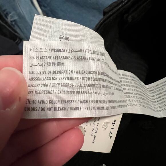 NWT Abercrombie & Fitch Mid Rise Super Skinny Ankle Jeans Distressed Black 27/4S - Picture 13 of 13